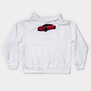 Tesla Roadster Oil Painting Kids Hoodie